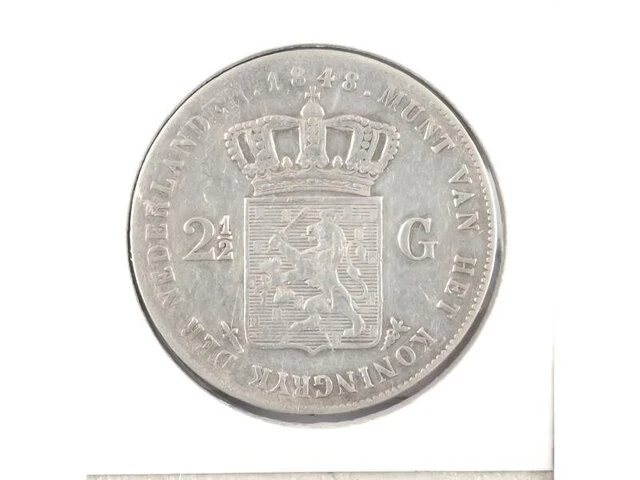 Zilveren rijksdaalder koning willem , 1848 - afbeelding 2 van  2