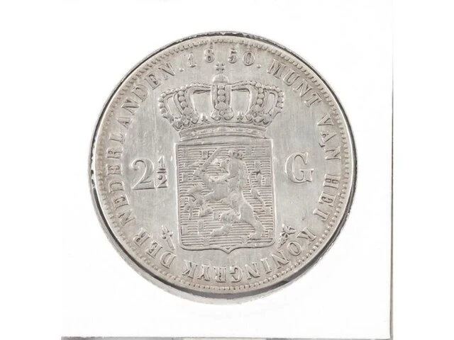 Zilveren rijksdaalder koning willem , 1850 - afbeelding 2 van  2