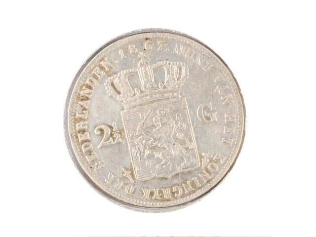 Zilveren rijksdaalder koning willem 1867 - afbeelding 2 van  2