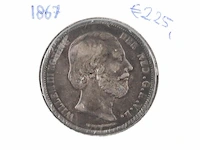 Zilveren rijksdaalder koning willem , 1867 - afbeelding 1 van  2