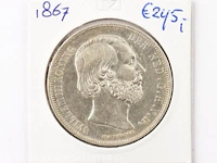 Zilveren rijksdaalder koning willem 1867 - afbeelding 1 van  2
