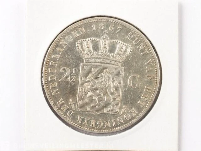 Zilveren rijksdaalder koning willem 1867 - afbeelding 2 van  2