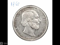 Zilveren rijksdaalder koning willem 1868 - afbeelding 1 van  2