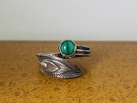 Zilveren ring - luna bodin malachiaring - afbeelding 2 van  4