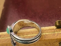 Zilveren ring - luna bodin malachiaring - afbeelding 4 van  4