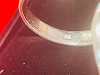 Zilveren ring met grote natuurlijke parel -slangring - incl. certificaat - afbeelding 5 van  5
