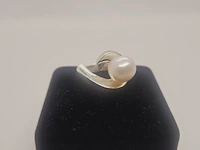 Zilveren ring met grote natuurlijke parel - afbeelding 4 van  7