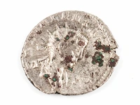 Zilveren romeinse munt 258-260 na christus - afbeelding 1 van  2
