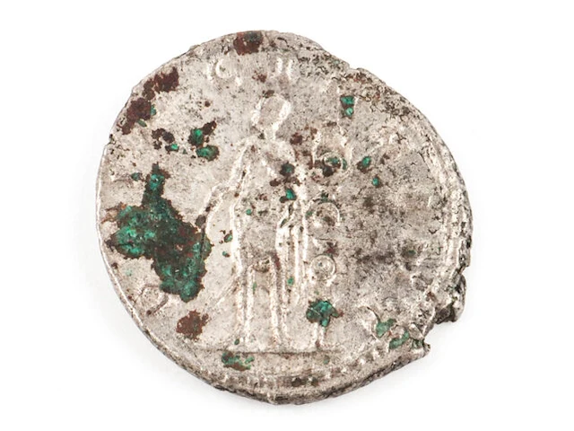 Zilveren romeinse munt 258-260 na christus - afbeelding 2 van  2