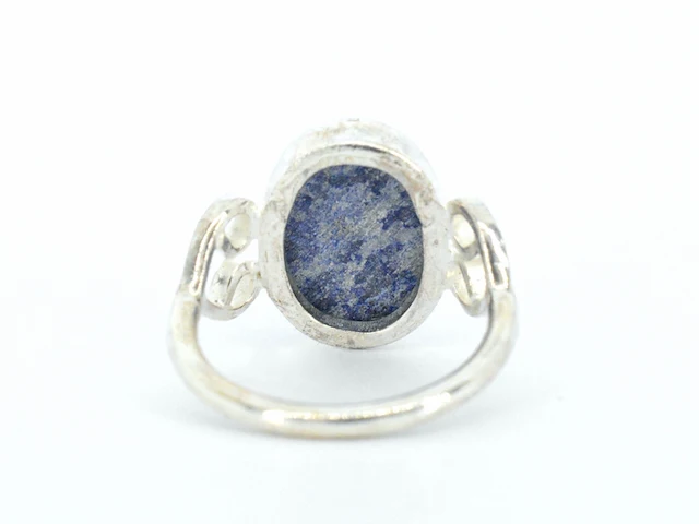 Zilveren sterling ring met blauwe edelsteen - afbeelding 4 van  6