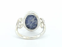 Zilveren sterling ring met blauwe edelsteen - afbeelding 4 van  6