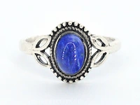 Zilveren sterling ring met een blauwe edelsteen - afbeelding 1 van  5