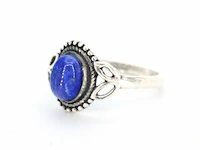 Zilveren sterling ring met een blauwe edelsteen - afbeelding 3 van  5