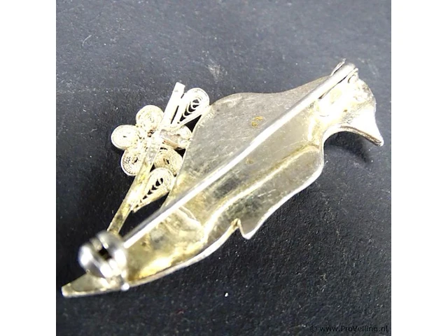 Zilveren?. villegrain broche - afbeelding 3 van  3