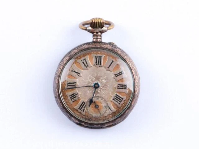 Zilveren zakhorloge - afbeelding 1 van  3