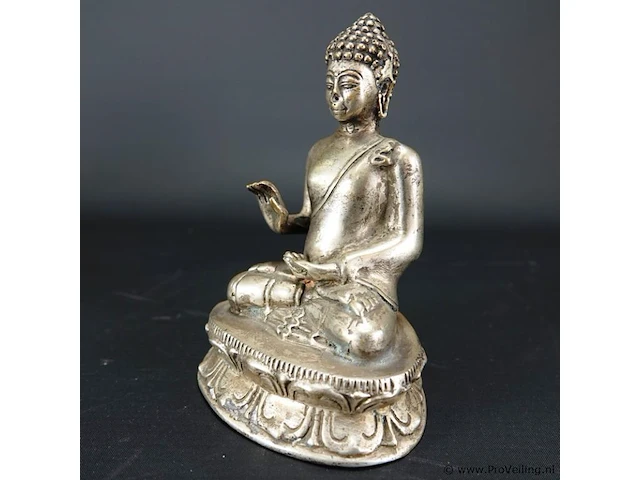 Zilvertinnen boeddha - afbeelding 2 van  3