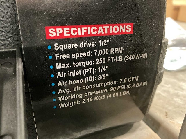 Zionair pneumatische slagmoersleutel kit - afbeelding 4 van  5