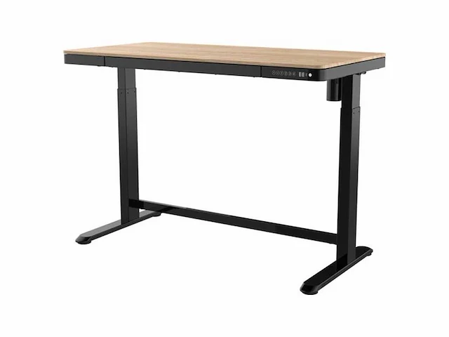 Zit-sta werkplek zwart 120cm whitewash eiken elektrisch verstelbaar - afbeelding 1 van  2