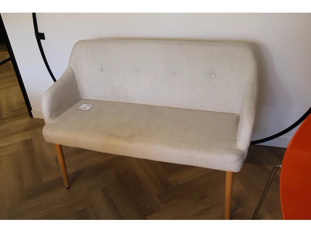 Zitbank met beige bekleding breedte 118 cm. - afbeelding 1 van  2