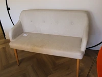 Zitbank met beige bekleding breedte 118 cm. - afbeelding 1 van  2