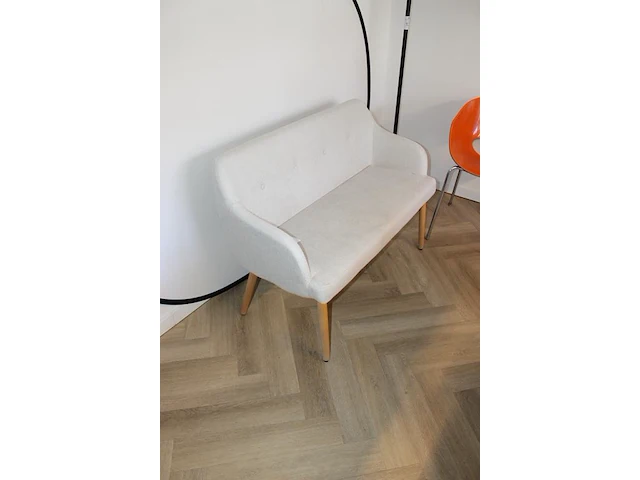 Zitbank met beige bekleding breedte 118 cm. - afbeelding 2 van  2