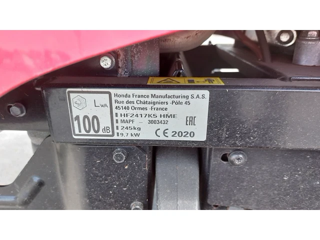 Zitmaaier met opvangbak, honda, hf2417, 2020 - afbeelding 25 van  31