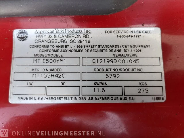 Zitmaaier motec, mt e500y 1 - afbeelding 17 van  24