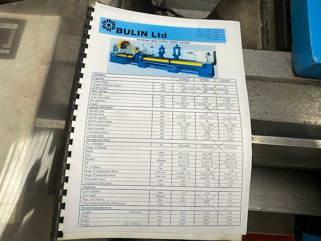 Zmm cu832, 830x1500mm universal lathes - afbeelding 15 van  23