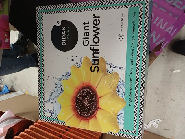 Zonnebloem opblaasbaar 1x in doos e - afbeelding 3 van  3