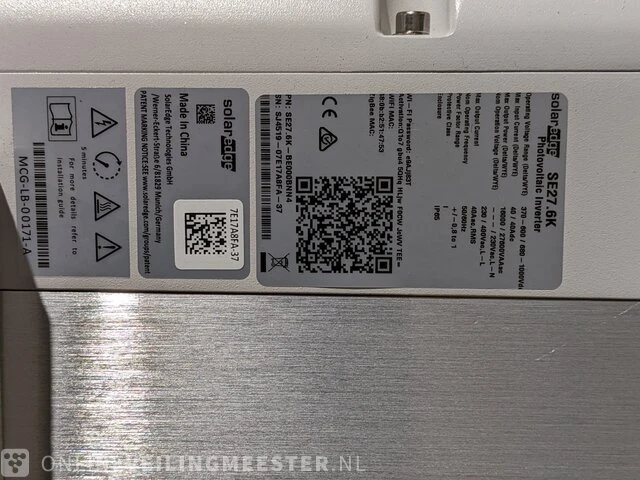 Zonnepanelen omvormer 3 phase solaredge photovoltaic inverter, se27.6k - afbeelding 7 van  7