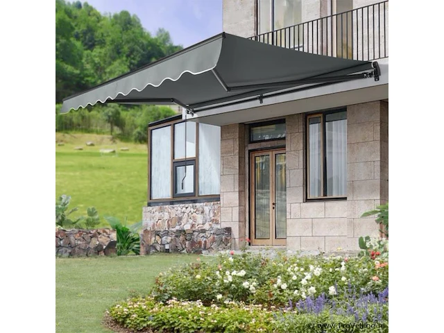 Zonnescherm / luifel - 300 x 250 cm - donkergrijs - incl. bevestigingsmaterialen - afbeelding 8 van  15