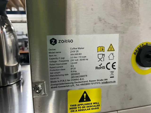 Zorro zkm 26 koffiemachine - afbeelding 5 van  5