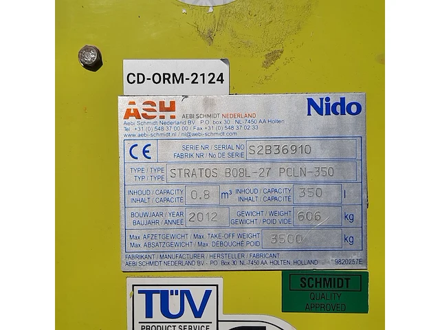 Zoutstrooier, nido, stratos b08l-27 pcln-350, cd-orm-2124, 2012 - afbeelding 13 van  20
