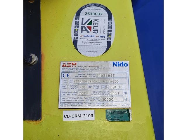 Zoutstrooier, nido, stratos b70-42 pcln-700, cd-orm-2103, 2012 - afbeelding 13 van  20