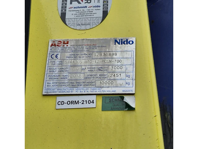 Zoutstrooier, nido, stratos b70-42 pcln-700, cd-orm-2104, 2012 - afbeelding 5 van  13