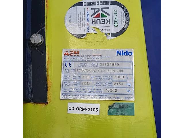 Zoutstrooier, nido, stratos b70-42 pcln-700, cd-orm-2105, 2012 - afbeelding 11 van  19