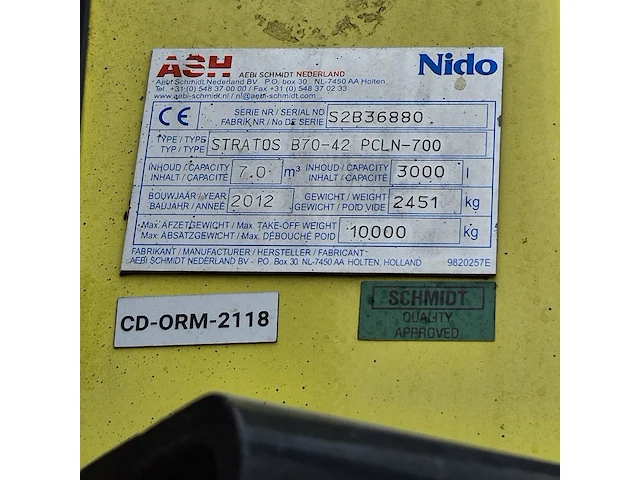 Zoutstrooier, nido, stratos b70-42 pcln-700, cd-orm-2118, 2012 - afbeelding 4 van  12