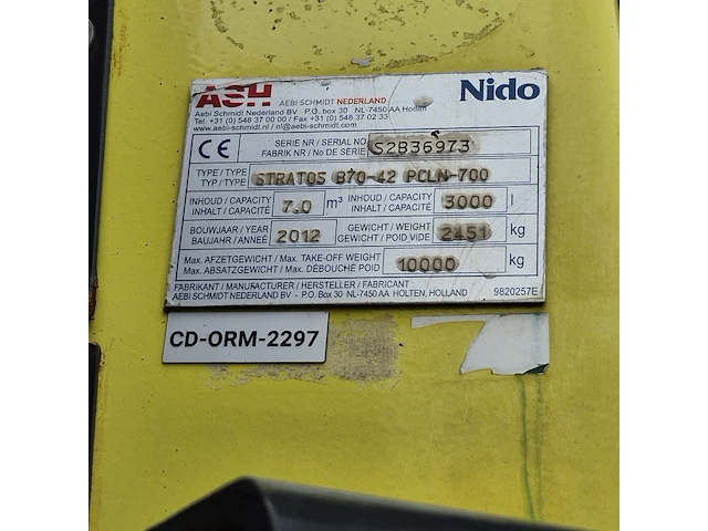 Zoutstrooier, nido, stratos b70-42 pcln-700, cd-orm-2297, 2012 - afbeelding 4 van  12