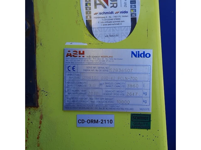Zoutstrooier, nido, stratos b90-42 pcln-700, cd-orm-2110, 2012 - afbeelding 13 van  20