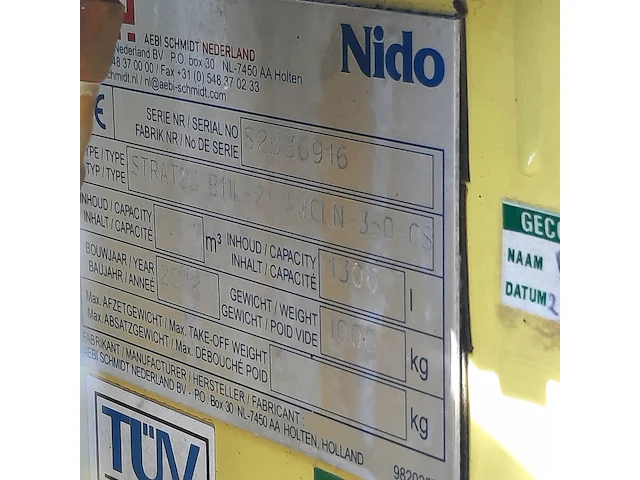 Zoutstrooier op aanhanger nido, stratos b11l-18 awcln-350 cs, cd-orm-2133, bouwjaar 2012 - afbeelding 20 van  27