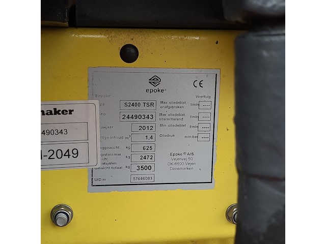 Zoutstrooier op aanhanger, schuitemaker, s2400 tsr epoke igloo s wmig-2400r-1400, cd-orm-2049, 2012 - afbeelding 18 van  19
