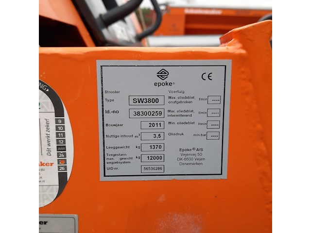 Zoutstrooier op aanhanger, schuitemaker, sw3800 epoke sirius ast 3,5m2, cd-orm-4172, 2011 - afbeelding 18 van  19