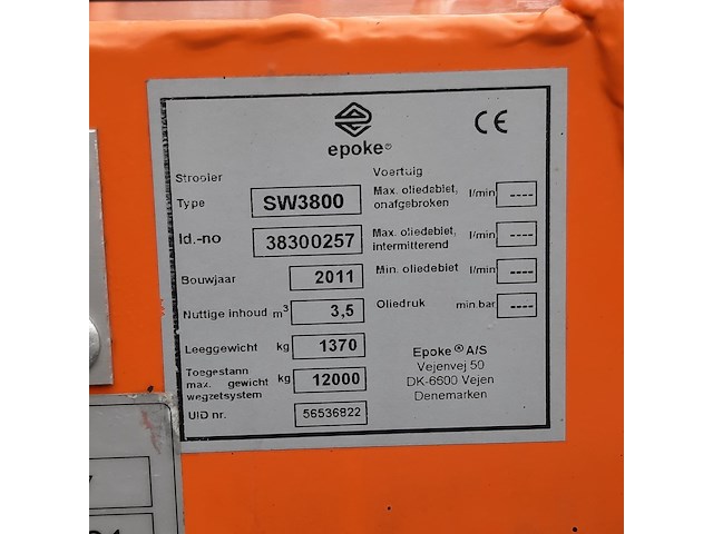 Zoutstrooier op aanhanger, schuitemaker, sw3800 epoke sirius ast 3,5m2, cd-orm-4221, 2011 - afbeelding 16 van  17