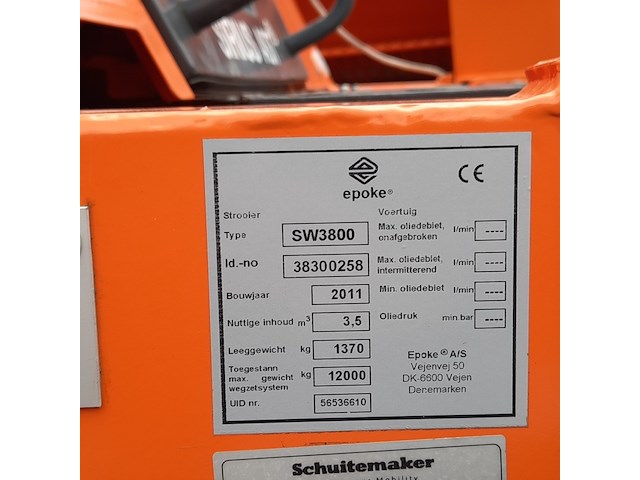 Zoutstrooier op aanhanger, schuitemaker, sw3800 epoke sirius ast 3,5m2, cd-orm-4245, 2011 - afbeelding 19 van  20