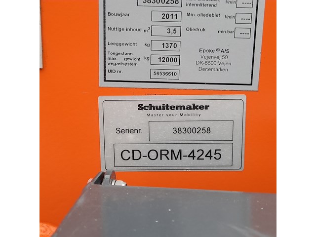 Zoutstrooier op aanhanger, schuitemaker, sw3800 epoke sirius ast 3,5m2, cd-orm-4245, 2011 - afbeelding 20 van  20