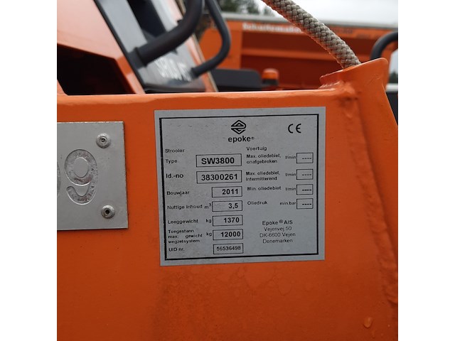 Zoutstrooier op aanhanger , schuitemaker, sw3800 epoke sirius ast 3,5m2, cd-orm-4253, 2011 - afbeelding 16 van  17