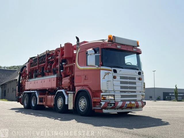 Zuig perscombinatie - kolkenzuiger scania, r164 met hellmers wittstock opbouw, bouwjaar 2004 - afbeelding 25 van  27