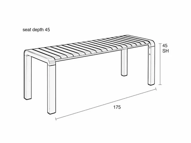 Zuiver - garden bench vondel 175x45 clay - tuinbank (2x) - afbeelding 18 van  24