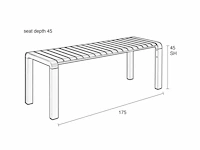 Zuiver - garden bench vondel 175x45 clay - tuinbank (2x) - afbeelding 18 van  24