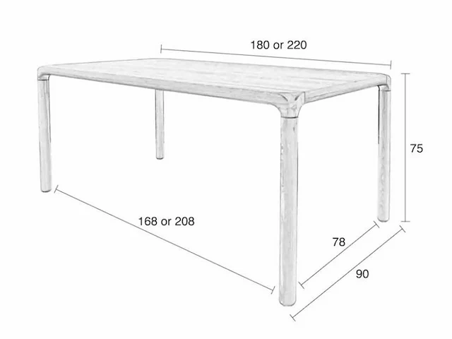 Zuiver - table storm 180x90 walnut - eetkamertafel - afbeelding 12 van  13